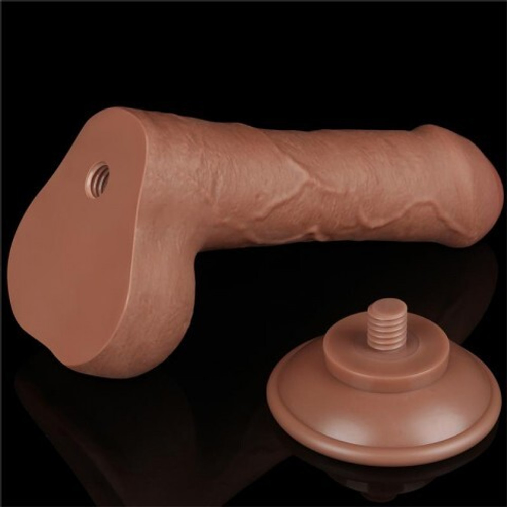 Реалистичный фаллоимитатор Lovetoy Sliding Skin (18,3×3,5 см) с двойной плотностью коричневый