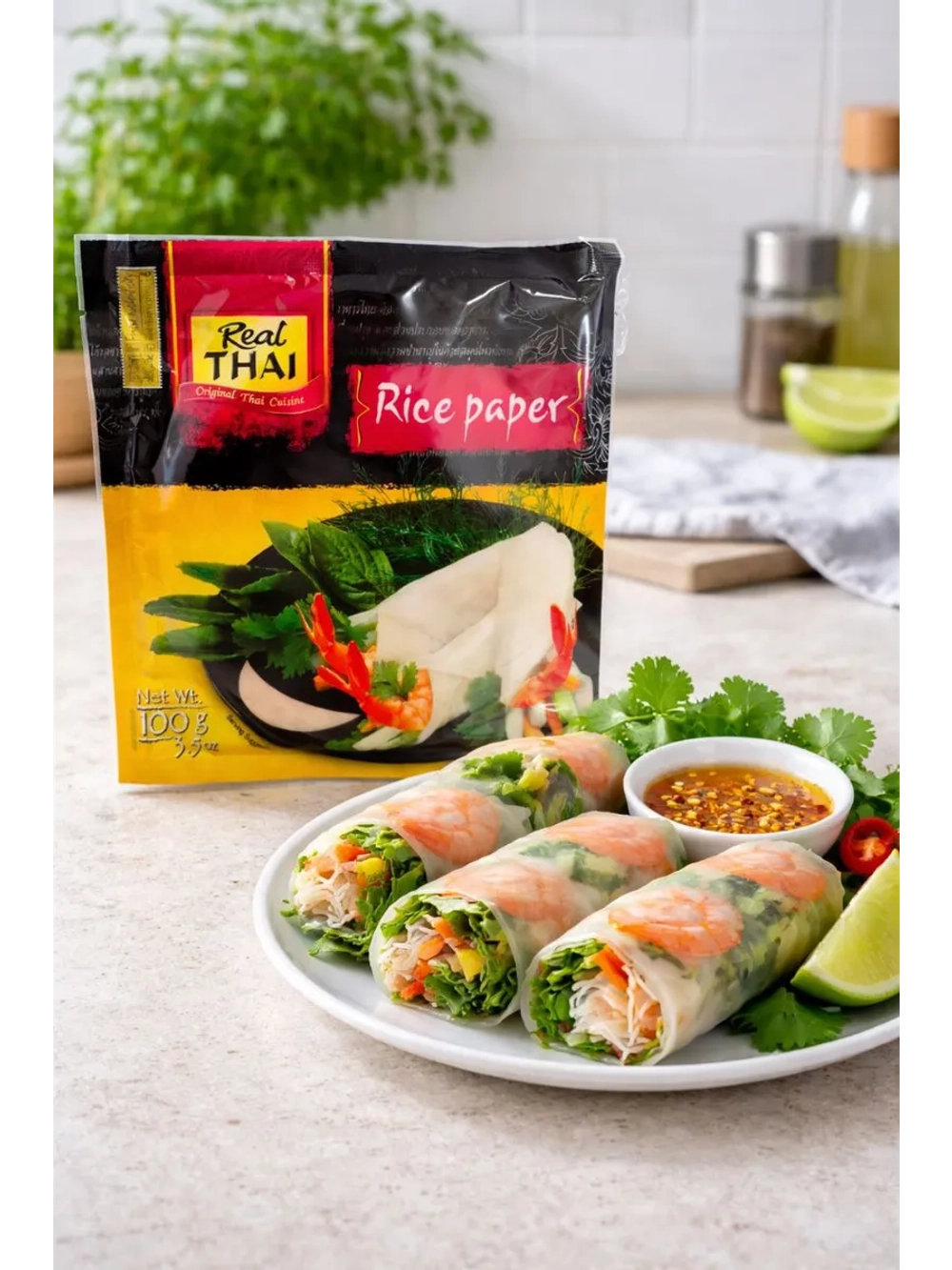 Рисовая бумага для спринг роллов Real Thai, 100г