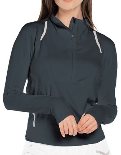 Женская теннисная футболка (dł. Рукава) Lucky in Love Tech Performance Architect 1/4 Zip Long Sleeve - ink