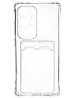 Чехол-накладка силикон с карманом под карту Samsung Galaxy S25 Ultra прозрачный