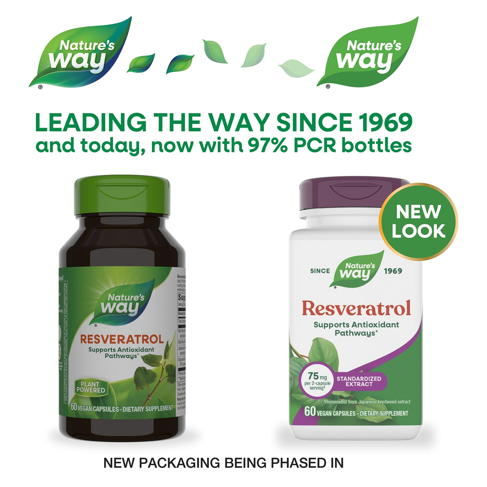 Nature's Way, Premium Blend, ресвератрол, 60 веганских капсул