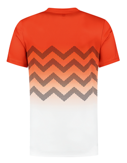 Футболка мужская теннисная K-Swiss Tac Hypercourt Print Crew 2 - spicy orange/white