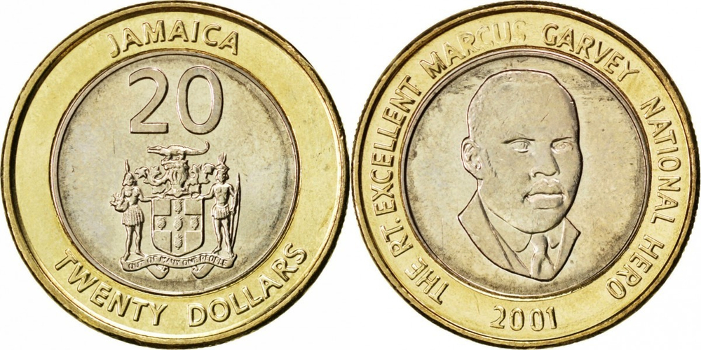Ямайка 20 долларов, 2000-2008 Маркус Гарви XF