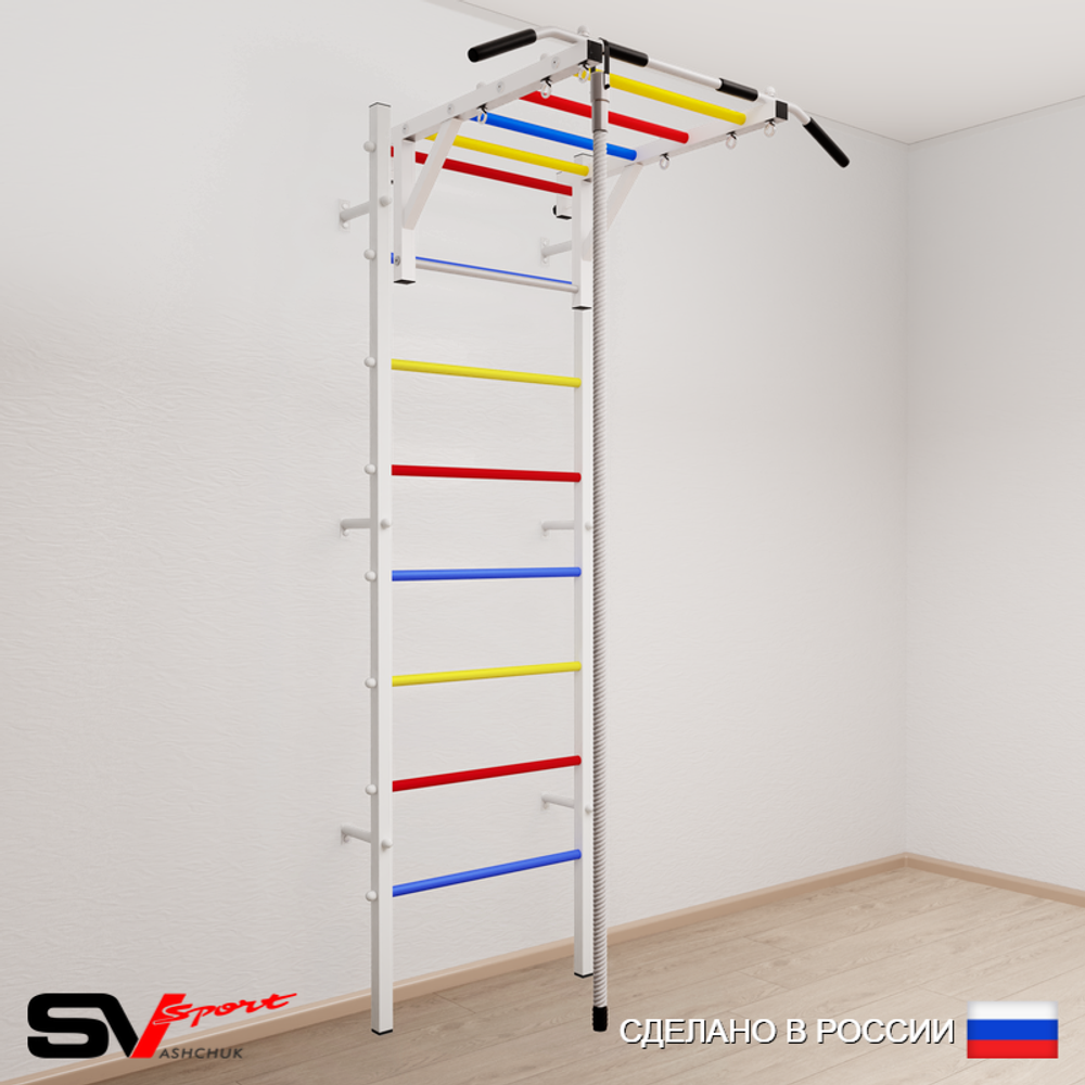 Шведская стенка Sv Sport усиленная 629 (Турник рукоход/Канат)