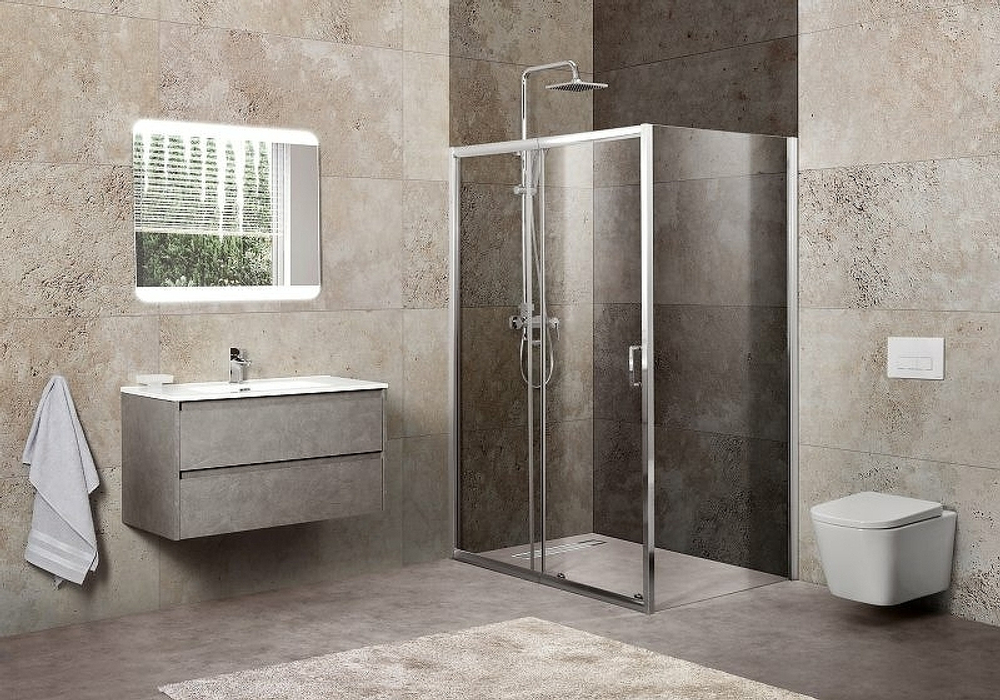 Душевой уголок BelBagno Unique 135х100 UNIQUE-AH-1-120/135-100-C-Cr профиль Хром стекло прозрачное