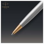 Ручка шариковая Parker "Sonnet Stainless Steel GT" черная, 1,0мм, поворот., подарочная упаковка