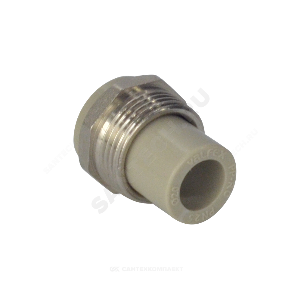 Штуцер PP-R комбинированный серый Дн 20х3/4" НР VALFEX 10137120Г