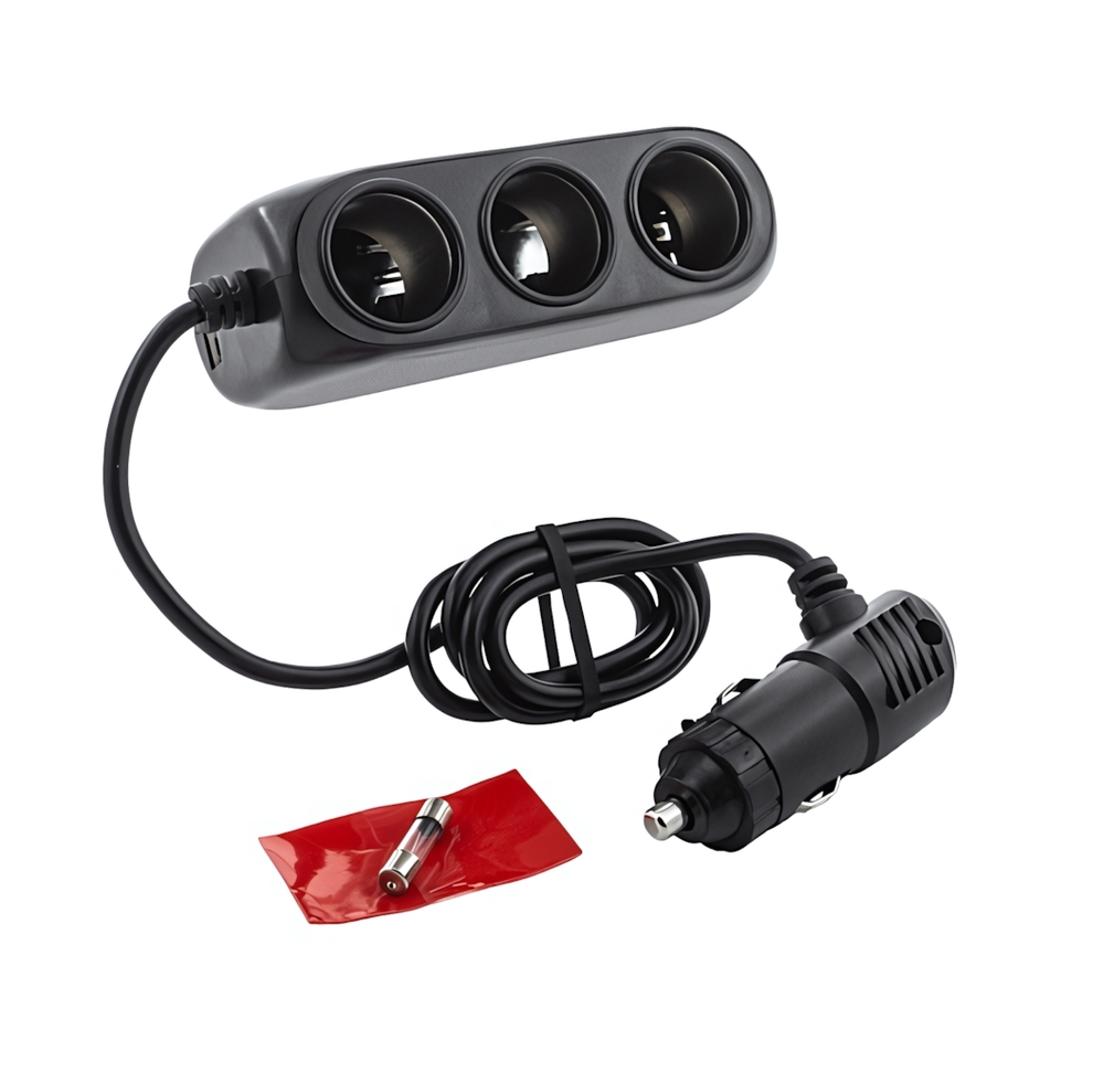 Разветвитель прикуривателя WALKER WSC-23, 80Вт, 3 разъема + 2 USB (2.1А), с индикатором