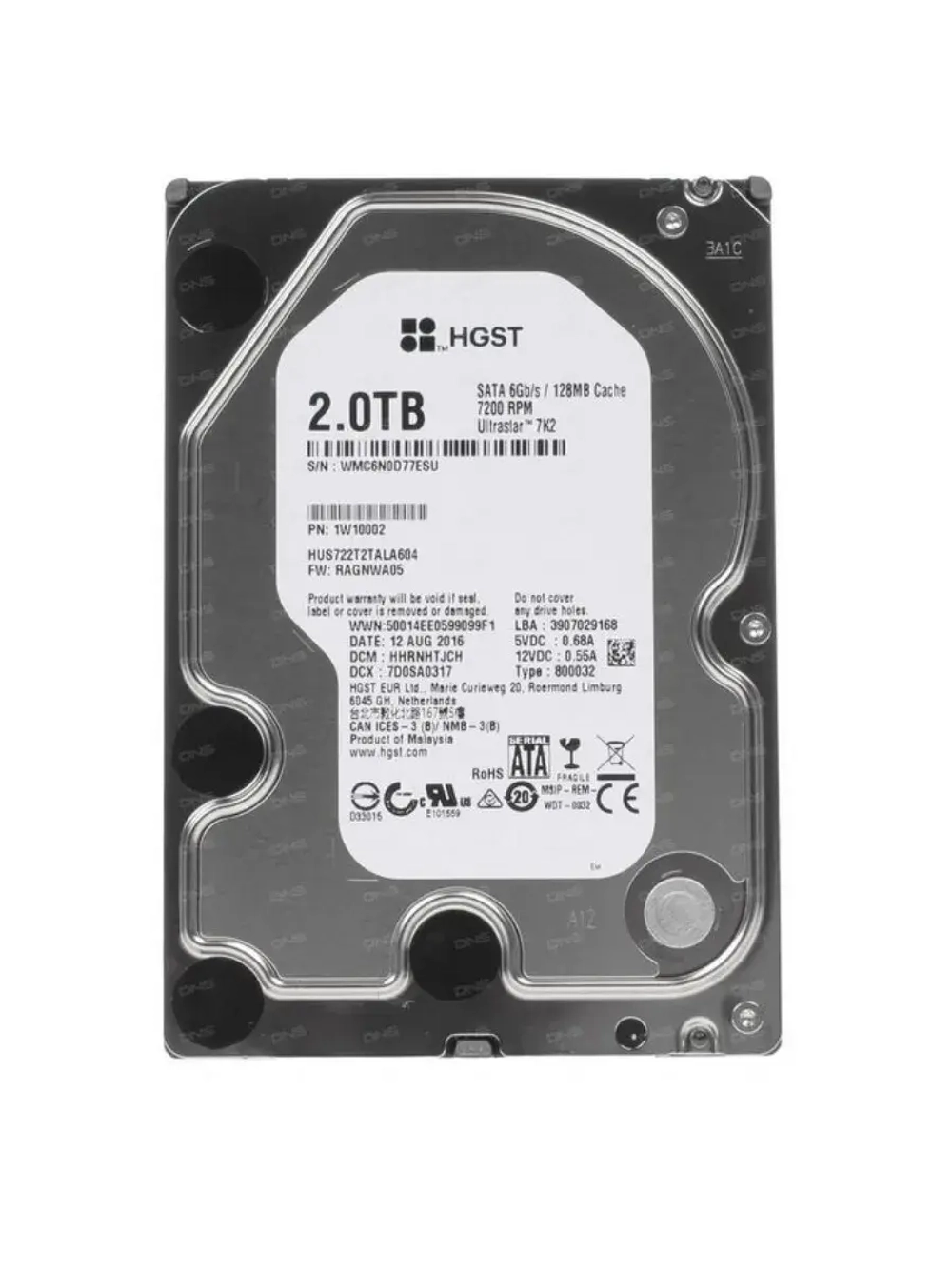 3.5" 2 ТБ Жетский диск Ultrastar 7K2 1W10002_HUS722T2TALA604