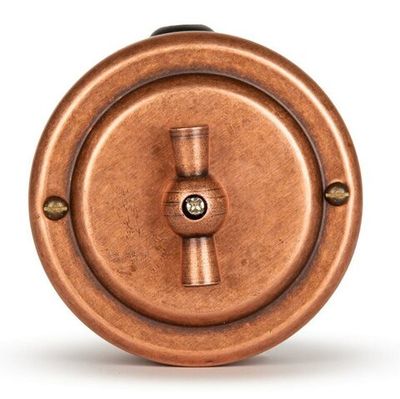 Переключатель ретро поворотный 1 кл. "Старая Медь" VINTAGE-BRASS 30101-3 / 1 Группа света, проходной