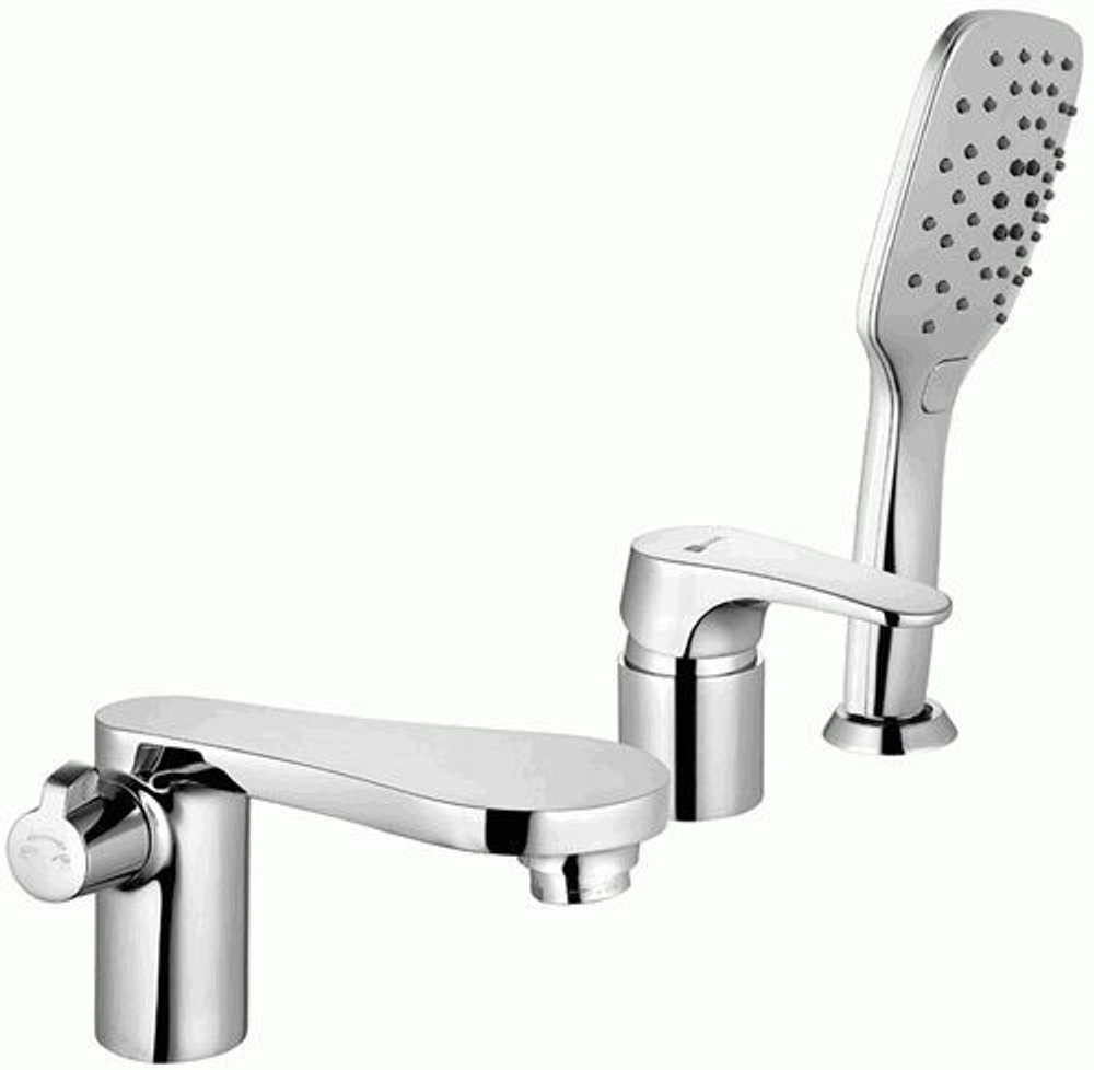 смеситель ванна LEMARK Shift встраиваемый, на 3 отверстия, с аксессуарами, хром LM4347C