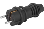 Вилка VX13-B-IP44 каучуковая c заземлением 16А IP44 прямая черная Б0069321