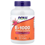 NOW Foods, E-1000, витамин E со смешанными токоферолами, 670 мг (1000 МЕ), 100 капсул