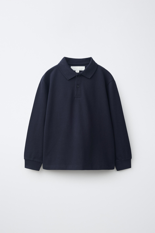 ZARA ОДНОТОННОЕ ПОЛО, ЦВЕТ НОЧНОГО НЕБА