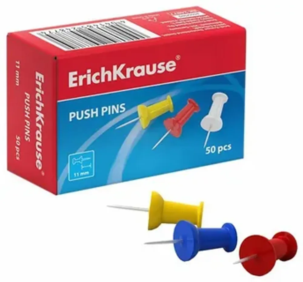 Кнопки силовые ErichKrause Classic, ассорти (в коробке по 50 шт.) Арт-24877