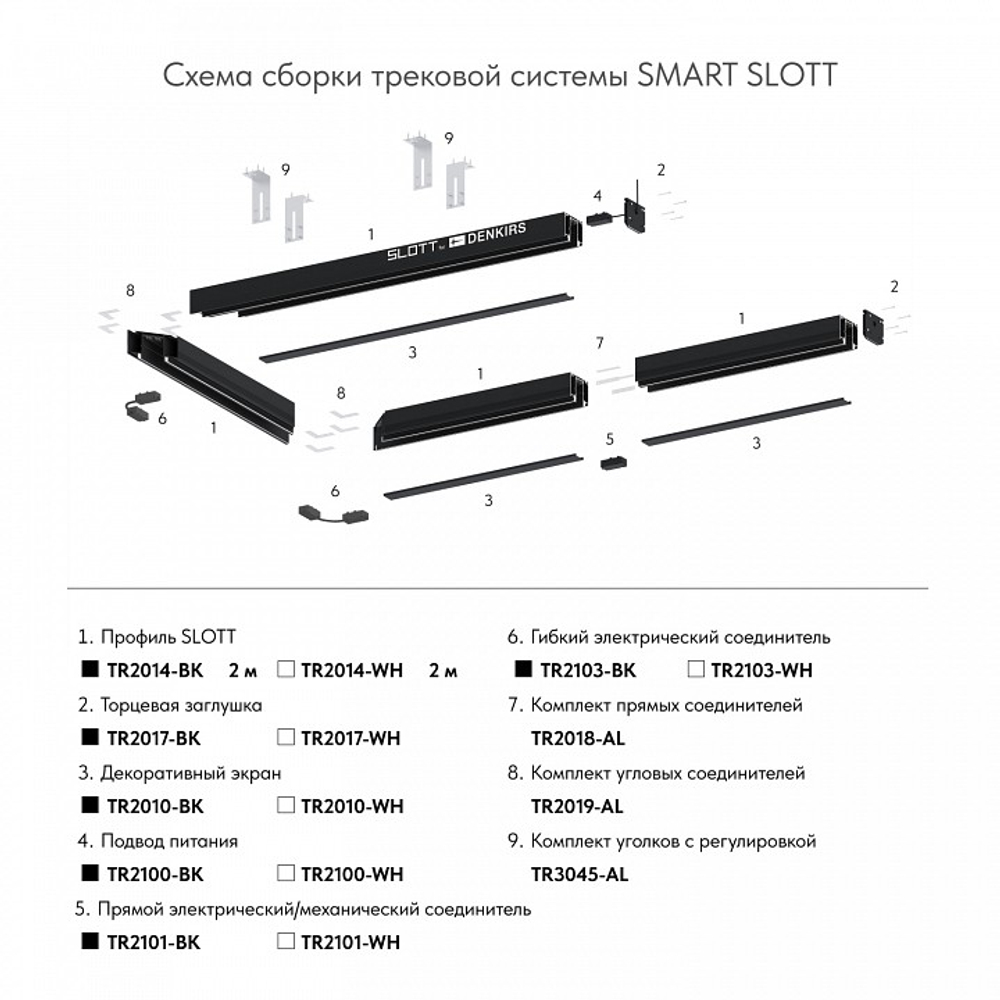 Заглушка для трека Denkirs SMART SLOTT TR2017-BK