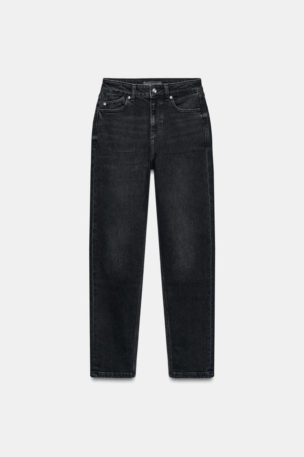 ZARA ДЖИНСЫ Z1975 MOM FIT С ВЫСОКОЙ ПОСАДКОЙ, ЧЕРНЫЙ