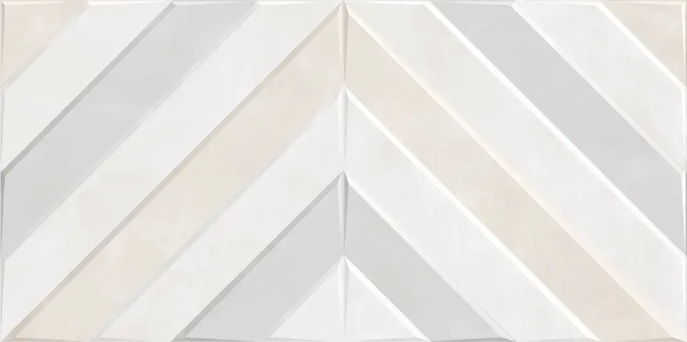 Настенная плитка ALMA Ceramica TWU09RVL407 Rivoli 50x24.9 серая / кремовая глянцевая под камень / полосы
