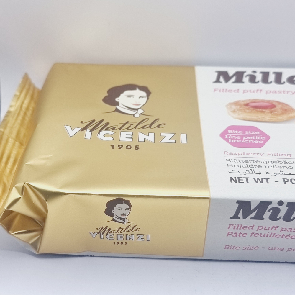 Пироженное Matilde Vicenzi Millefoglie слоеное тесто с малиной 90 г (Италия)