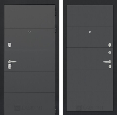 Дверь входная Лабиринт АРТ Графит 13 - Графит софт металлическая