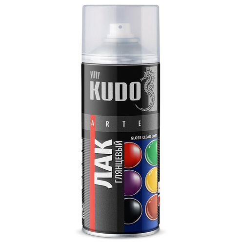 Лак аэрозольный KUDO акрил. бесцветн. глянц. 520мл / KU-9002