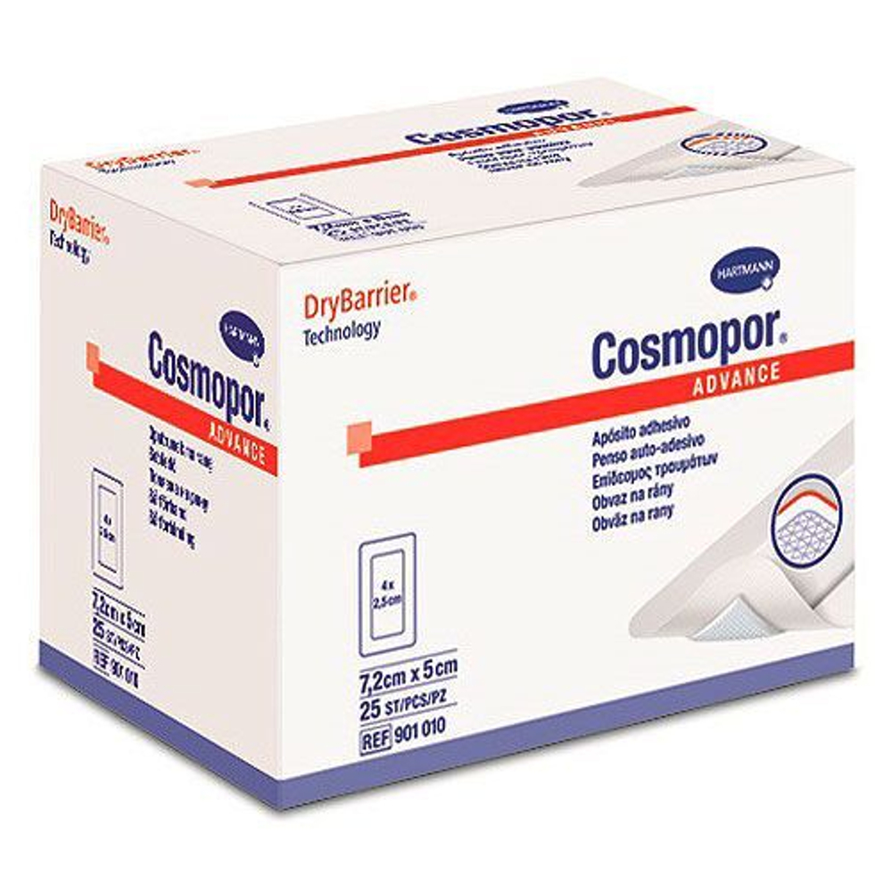 COSMOPOR Advance - Самокл. повязки с технологией DryBarrier: 20 х 10 см; 25 шт.