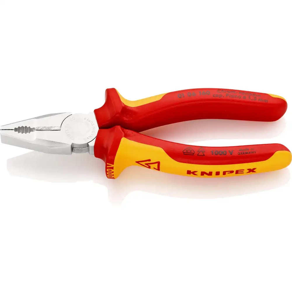 Плоскогубцы комбинированные хромированные 160 мм Knipex 01 06 160