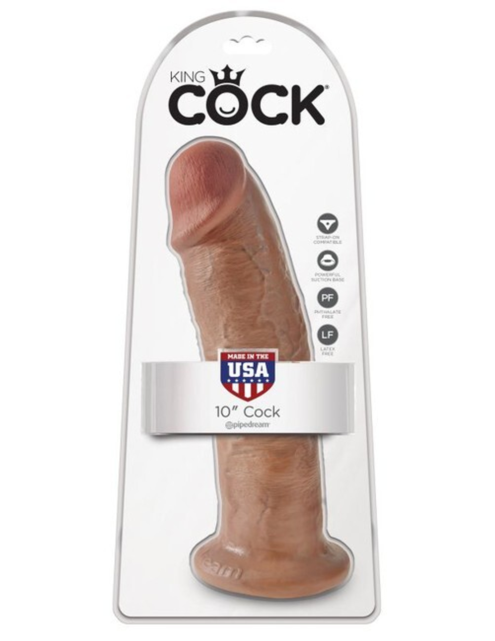 Фаллоимитатор-гигант на присоске загорелый King Cock 10 (Цвет: телесный)