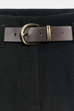 ZARA БРЮКИ С ОТВОРОТАМИ, ЧЕРНЫЙ