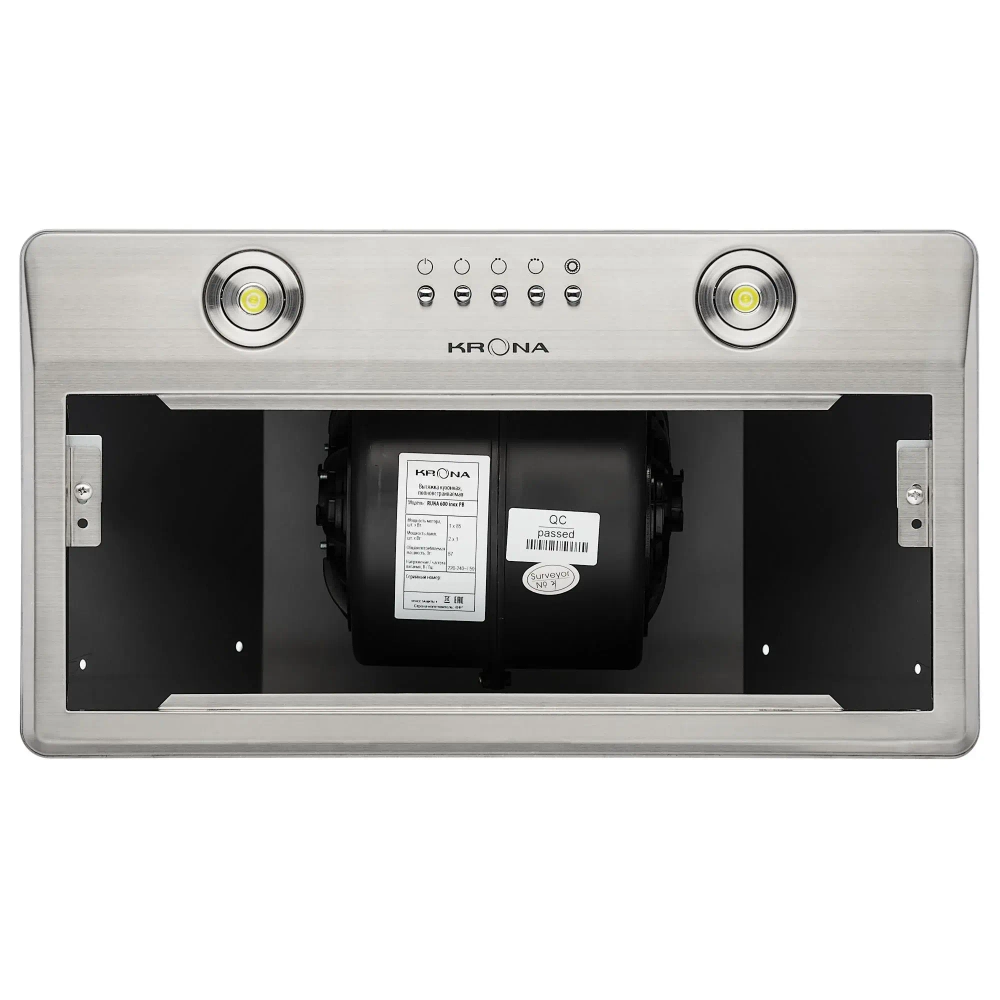 Встраиваемая вытяжка Krona RUNA 600 INOX PB