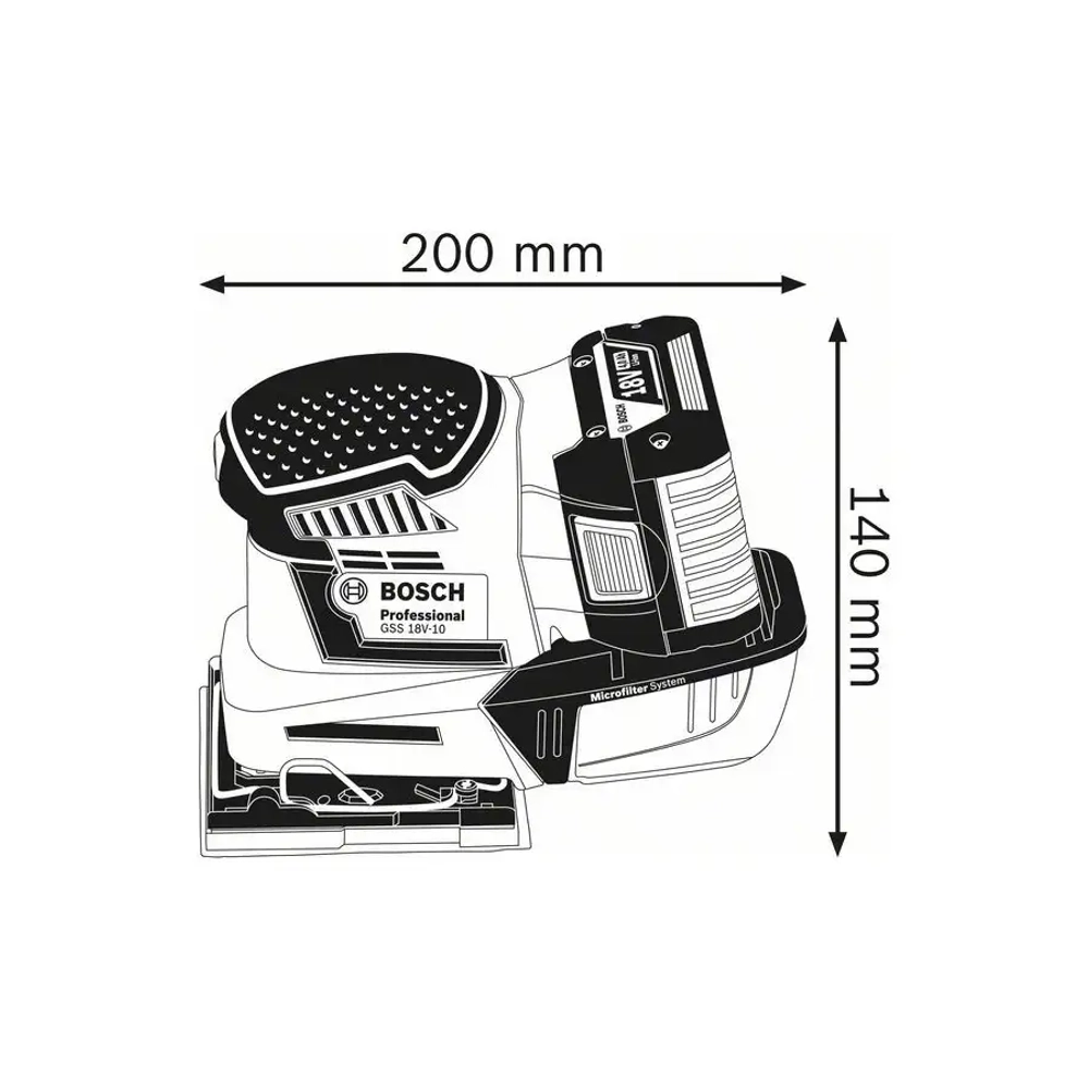 Аккумуляторная виброшлифмашина GSS 18V-10 BOSCH 06019D0200
