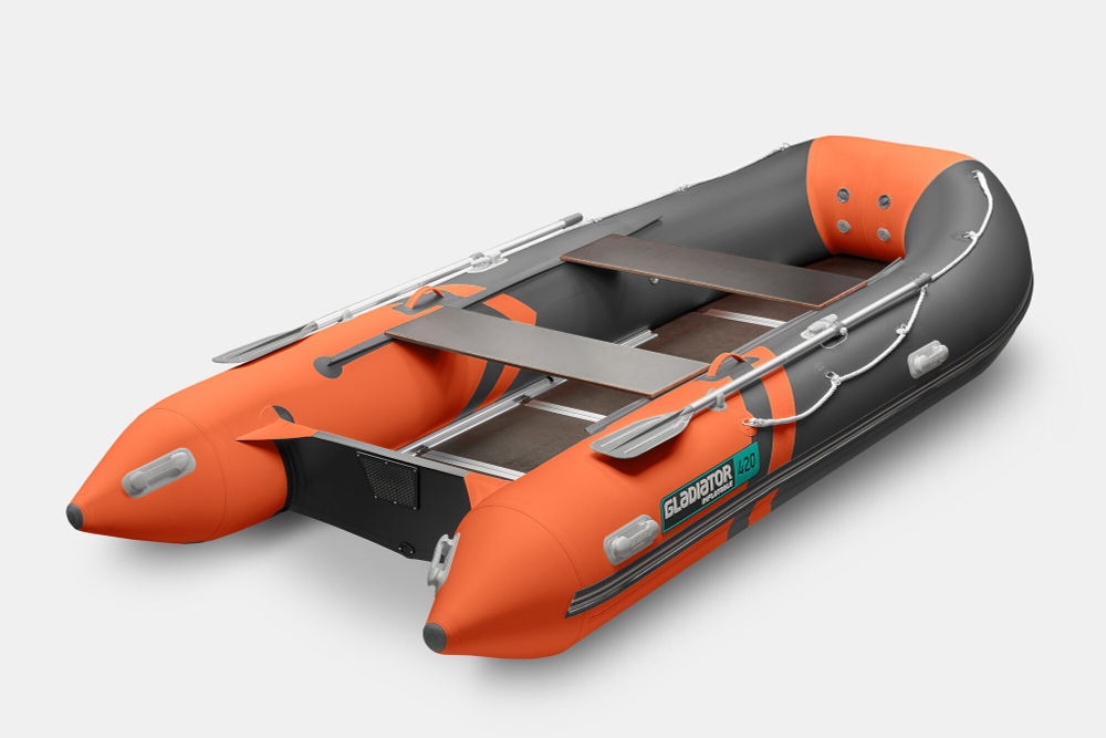 Надувная лодка GLADIATOR B420 оранжево-темносерый (СПБ)