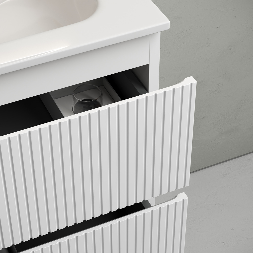 Тумба подвесная Sancos Snob T, Bianco 790х445х500, под столешницу без отверстия под смеситель, цвет Kreman, арт. SNT80W