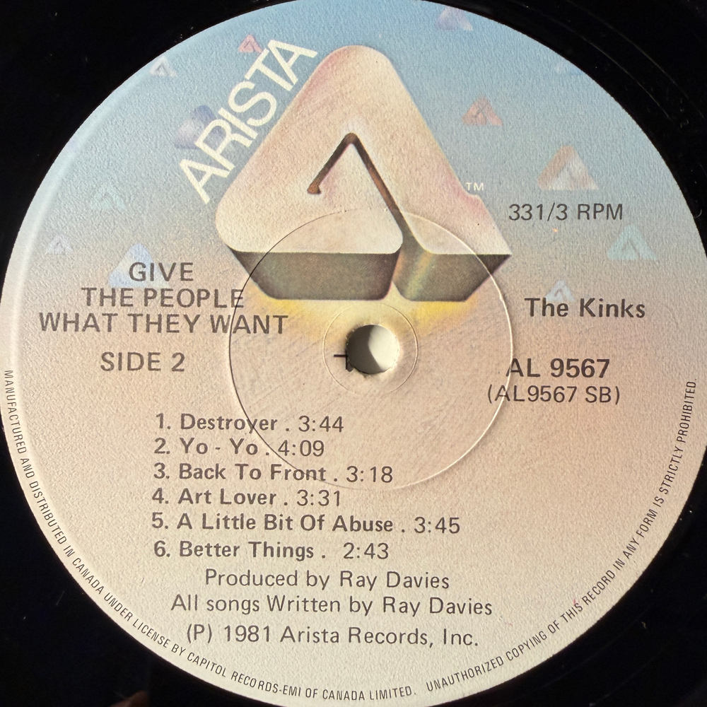 The Kinks ‎– Give The People What They Want (Канада 1981г.)