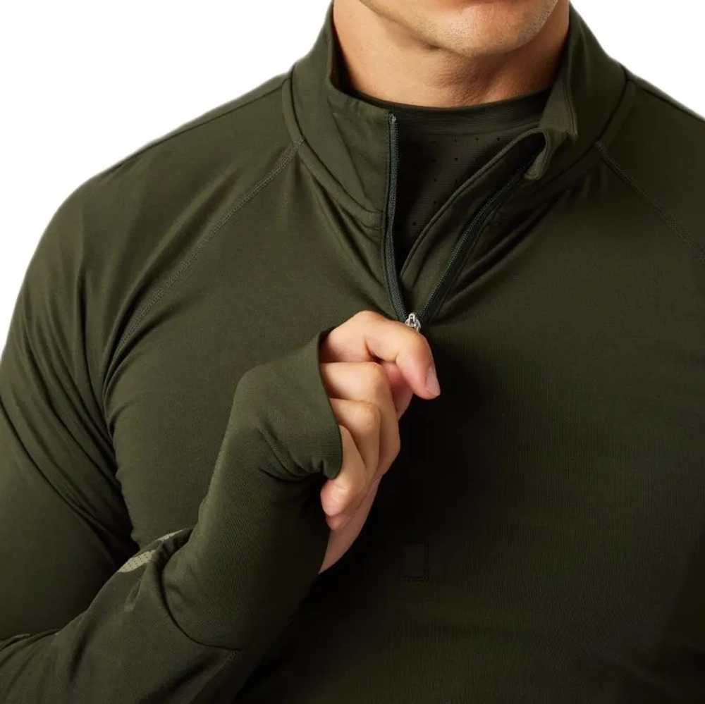 Мужская теннисная футболка с длинным рукавом Björn Borg Midlayer Half Zip - rosin