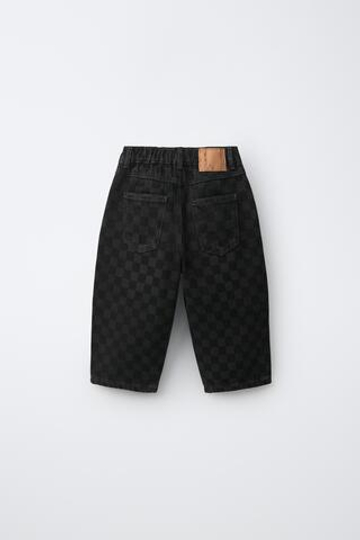 ZARA ДЖИНСЫ BAGGY В КЛЕТКУ, АНТРАЦИТОВО-СЕРЫЙ