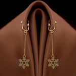 UPKO Подвески-клипсы Non-pierced clitoral jewelry dangle with snowflake для половых губ и клитора