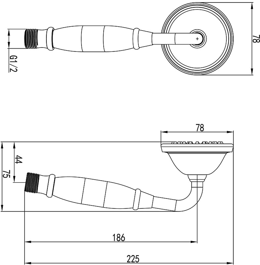 Душевая лейка LEMARK LM8007B 1-функциональная