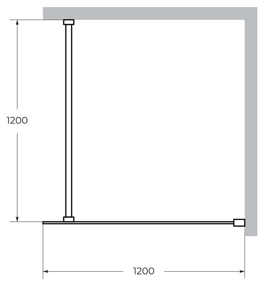 Душевая перегородка Cezares LIBERTA-L-1-120-120-GR-Cr