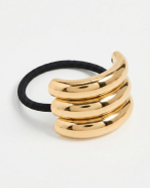 Резинка для волос металлическое полукольцо «TRIPLE HAIR CUFF SILVER», золото/серебро