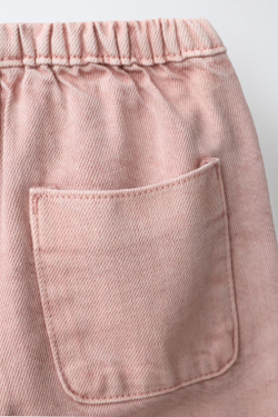 ZARA ОДНОТОННЫЕ БРЮКИ ИЗ ТВИЛА, ЛИНЯЛЫЙ РОЗОВЫЙ