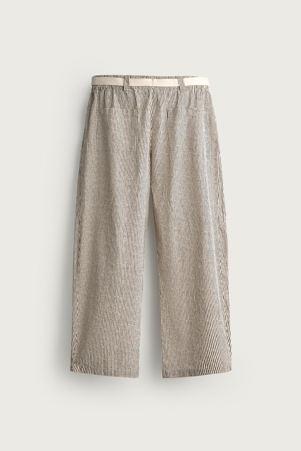 БРЮКИ WIDE FIT В ПОЛОСКУ С РЕМНЕМ — ZARA