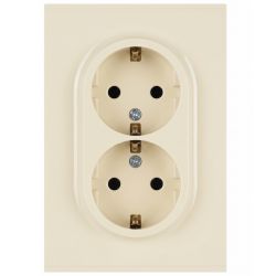 Розетка ЭРА Arktik 16-2104-02 двойная с заземлением 2X2P+E Schuko 16А-250В слоновая кость | Эра Arktik