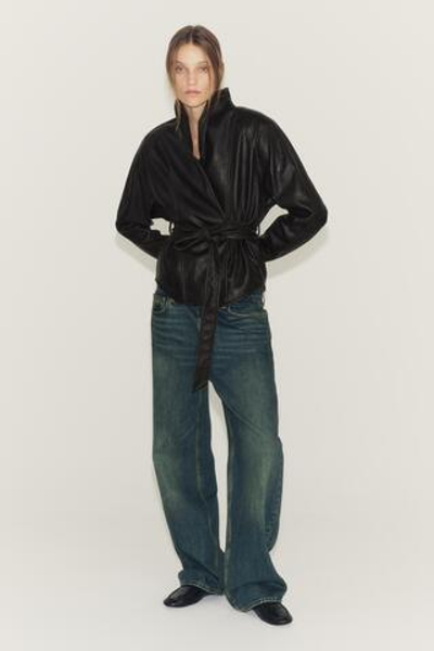 КУРТКА ИЗ ИСКУССТВЕННОЙ КОЖИ С ПОЯСОМ — ZW COLLECTION — ZARA