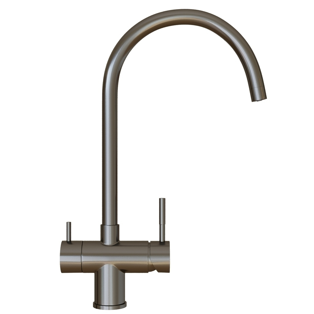 Смеситель для кухни 35k MIXLINE МЛНС-0326Г (MLSS-0326BL)труб.изл,под.к фильтру,п/гайку ЧЕРНЫЙ ГРАФИТ