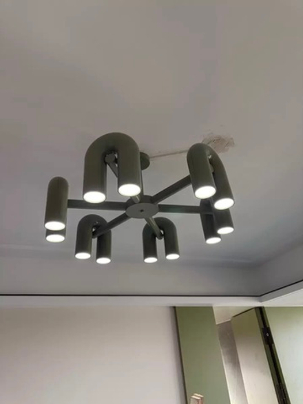 Pendant design lamp Cirkus by AGO Lighting (6 lampshades/Grey)