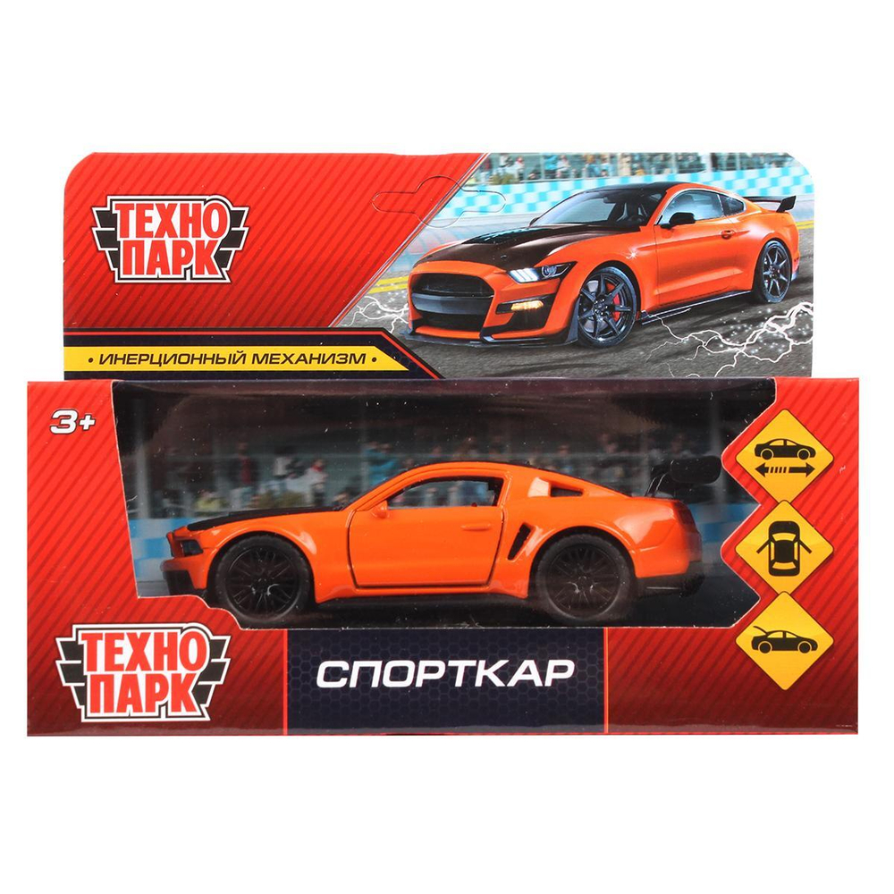 Модель ин. мет. "Спорткар" 12см, двери, багаж., коробка 2210C0141-R2 (Технопарк)