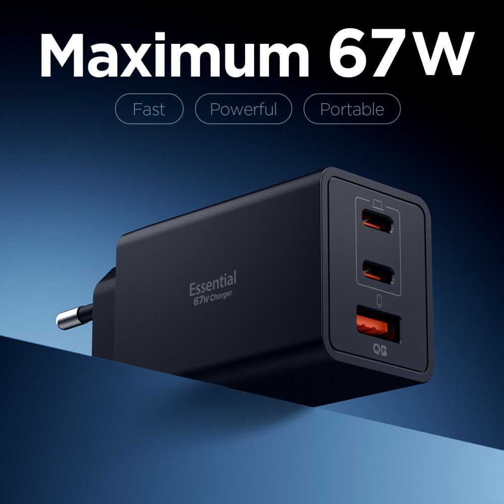 Блок питания Spigen EE673EU 3-PORT NETWORK CHARGER 67W BLACK