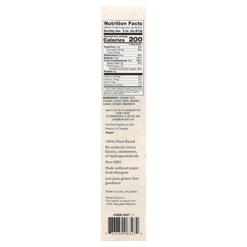 NOW Foods, органические мультизерновые ростки и цветная капуста, 227 г (8 унций)