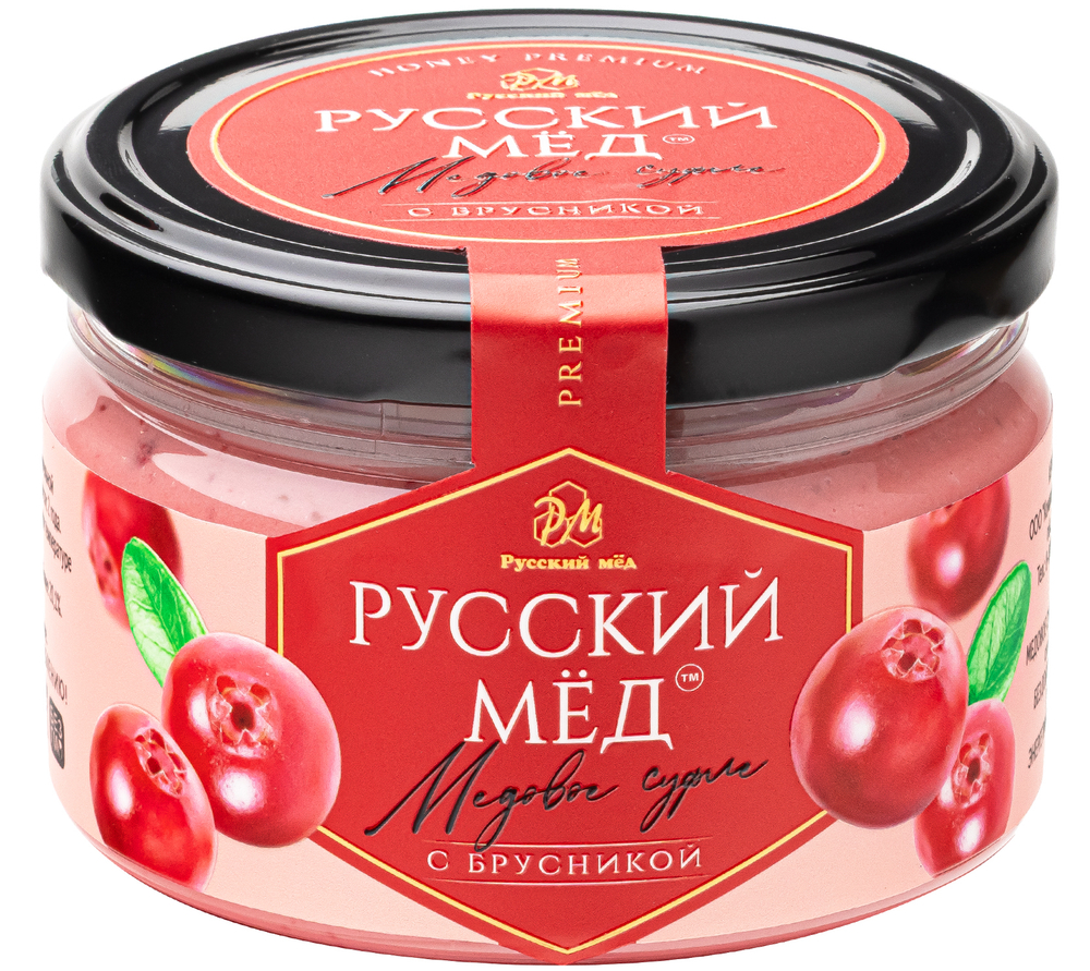 Медовое суфле с брусникой Русский мёд 250 мл